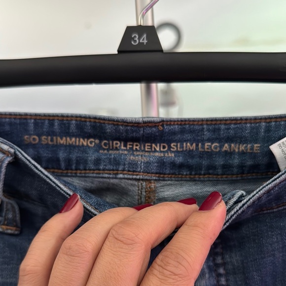 Chico's Blue Ankle Cropped Jeans‎ with Distressed Details - Picture 4 of 7